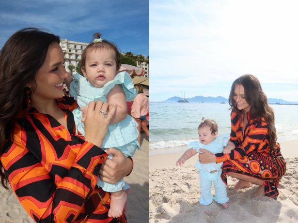 Rafa Kalimann leva Zuza, filha com Nattanzinho, para conhecer praia em Cannes
