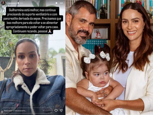 Diagnosticada com pancreatite, filha de Juliano Cazarré apresenta melhora na UTI