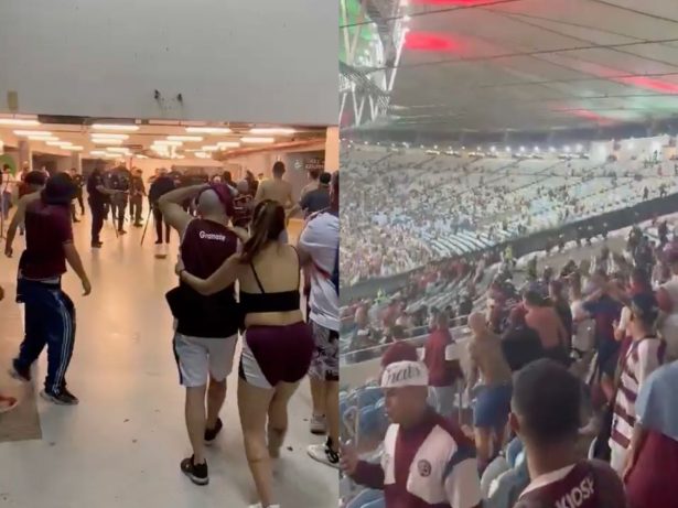 Confusão com torcida argentina atrasa segundo tempo de Fluminense e Lanús no Maracanã