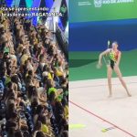 Ginasta se apresenta ao som de “Ragatanga” e torcida brasileira reproduz coreografia