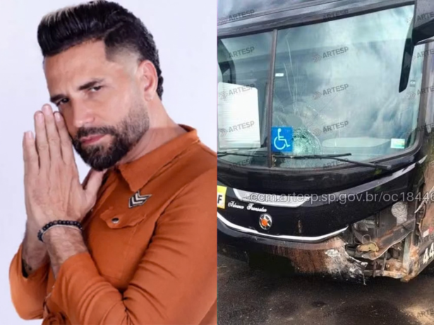 Latino e equipe sofrem acidente de ônibus em rodovia no interior de SP: “Livramento”