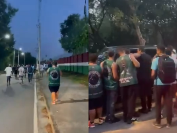 Torcedores do Fluminense cobram jogadores no CT após derrota na Libertadores