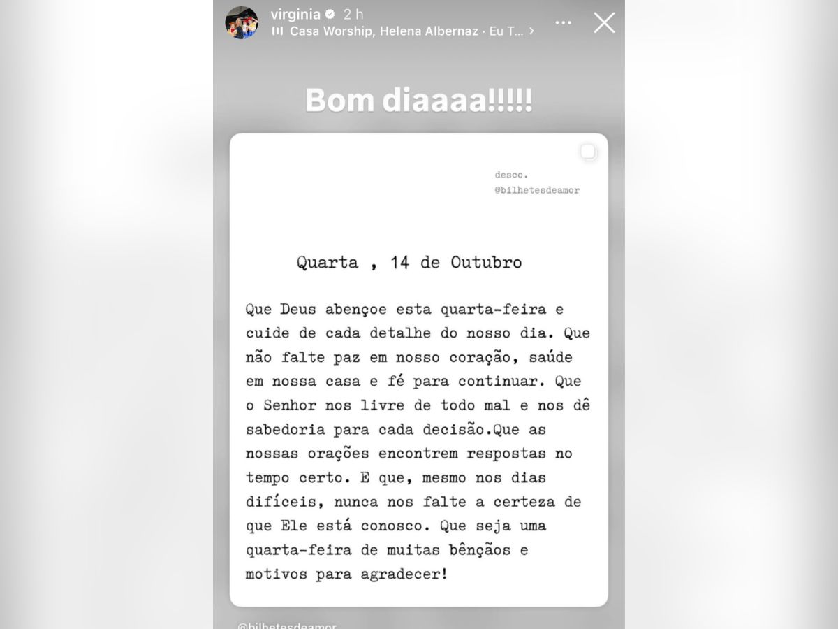 Reprodução / Instagram: @virginia